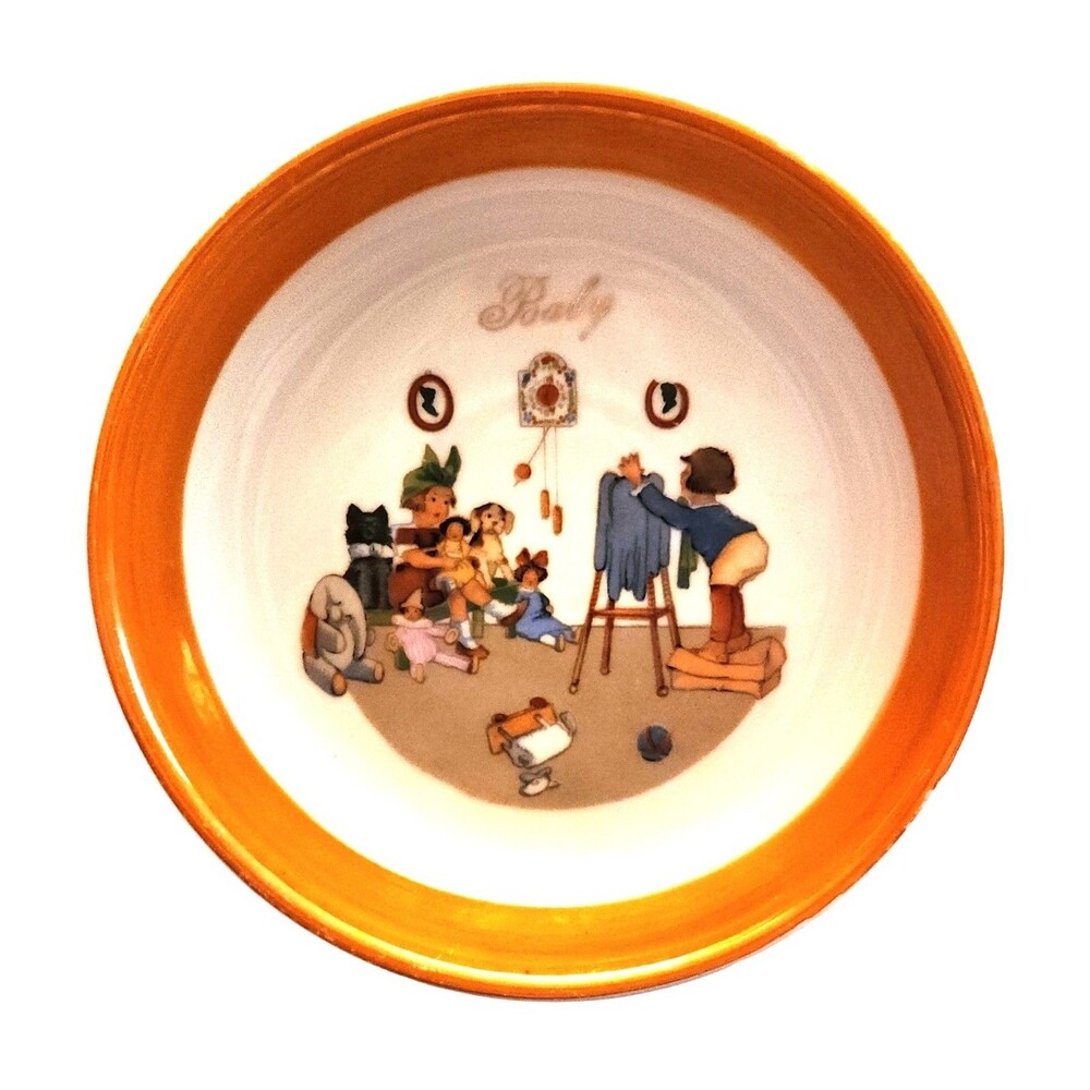 Vintage Baby Children’s Ceramic Porridge Bowl Epiag D.F. Czechoslovakia Art Deco